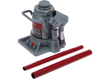 Gray Hydraulic Bottle Jack.