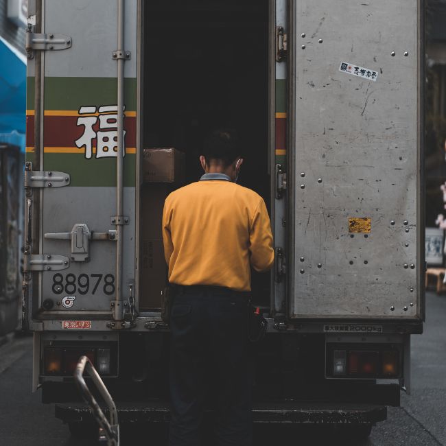 Cargo truck for delivery.