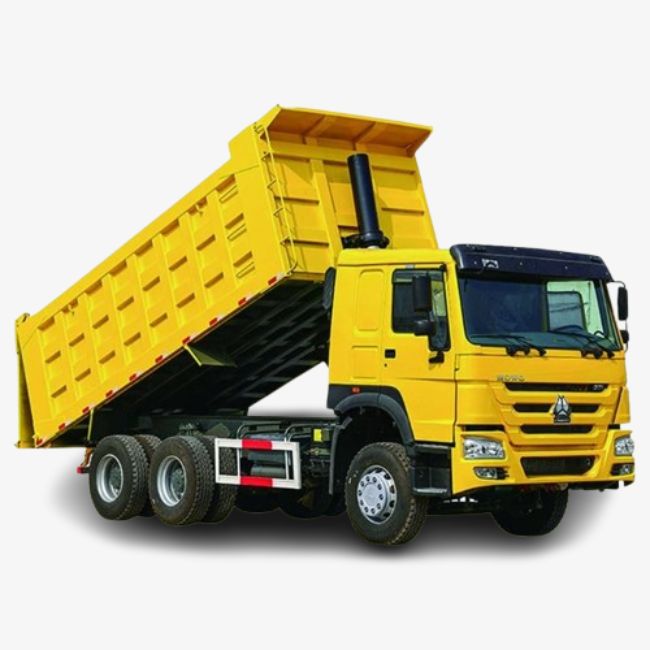 Yellow Heavy-duty truck Sinotruk HOWO dump truck.